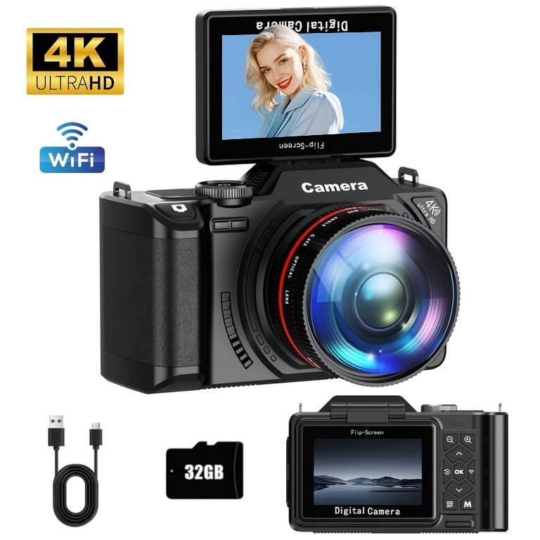 美品 SSD128GB メモリ8GB★VKT12S-3 カメラ ノートPC177 4K Digital Camera, 64MP Vlogging Camera for , Point And Shoot