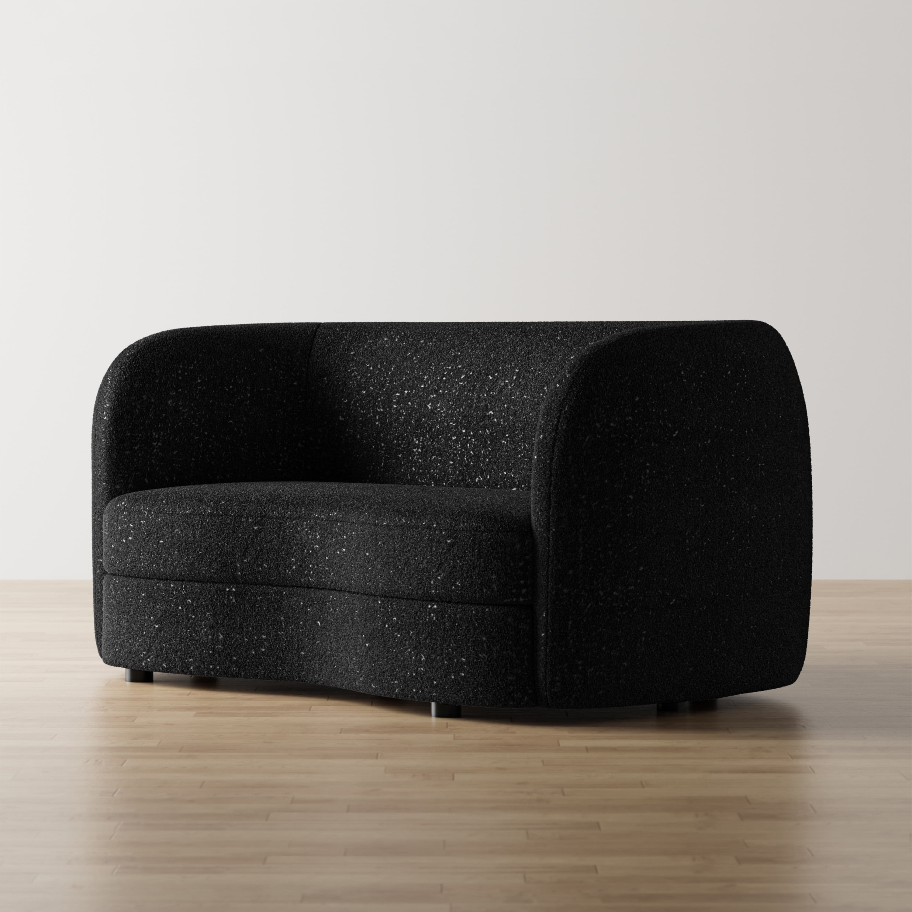Furniture of America Sonya Tuxedo Style Upholstered Boucle Fabric Black Loveseat