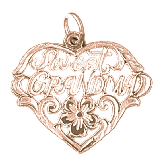 14K Rose Gold Sweet Grandma Pendant - 23 mm