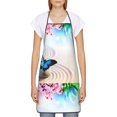 thumbnail image 2 of Naloa 1Pack Adjustable Bib Apron Waterdrop Resistant Cooking Kitchen Aprons for Women Men Chef, Butterfly In Blossoms Zen Print, 2 of 8