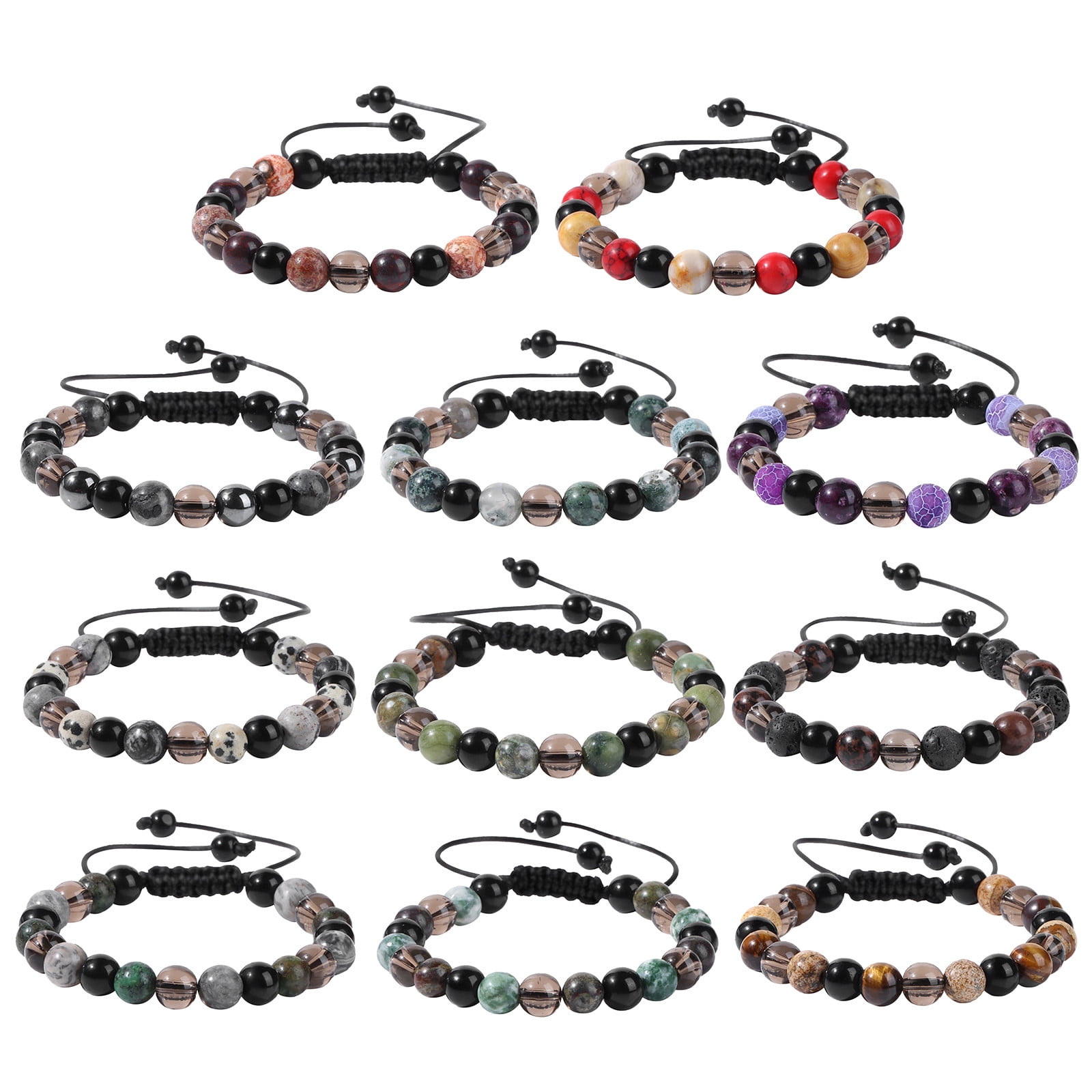 EOND Bracelets for Women Natural Stone Beads Woven Bracelet Charm Wrist Bangle Girls Accessories Holiday Gifts