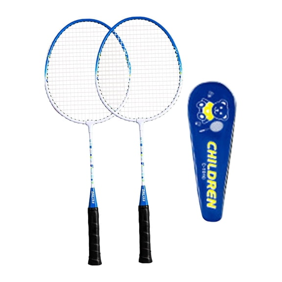 hengtong 2Pcs Badminton Rackets Set Playing Replacement Professional Interactive Toys for Blue