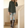 thumbnail image 3 of Cueply Pullover Sweaters for Women Long Sleeve Cowl Neck Fall Winter Ribbed Turtleneck Sweatshirt Tops, 3 of 6