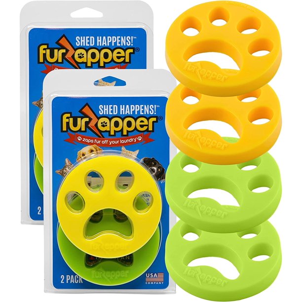 FurZapper Pet Hair Remover for Laundry 4 Count Reusable Dog & Cat