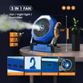 thumbnail image 4 of Portable Misting Fan, Outdoor Fans for Patios with Water Mist, 10000mAh Rechargeable Battery Personal Cooling Fan with Mister, 8-Inch, 250mL Water Tank & LED Lantern, for Home, Outside, Camping Blue, 4 of 7