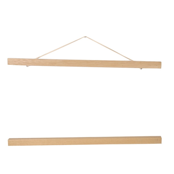 Marco de fotos de aserrín - Moderno colgador magnético para pósteres de bricolaje (madera blanca, 40 cm)