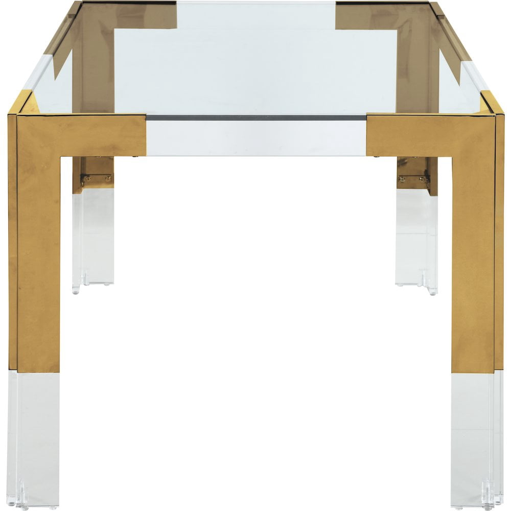 Meridian Furniture Casper Gold Stainless Steel and Acrylic Dining Table