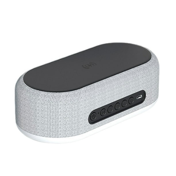 Reloj despertador multifuncional Inteprter Bluetooth ABS con carga inalámbrica incorporada negro