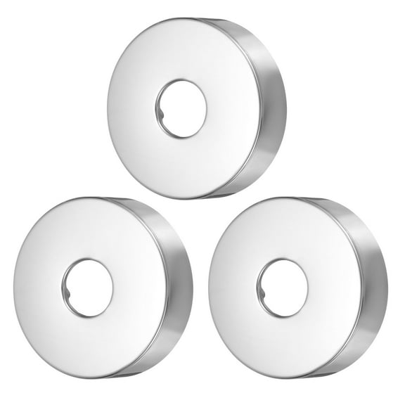 3 Pack Shower Arm Flange, 0.8"x 2.8"x 0.8"(OD.x ID.x H) Stainless Steel Round Escutcheon Plate, Wall Split Flange, Wall-Mounted Water Pipe Cover for Pipe, Silver