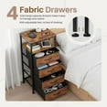 thumbnail image 6 of Nightstand with Charging Station, Bedside Table with 4 Fabric Drawers and USB Type C Ports AC Outlets, Adjustable Feet and Light Strip, Rustic Brown Bedroom Furniture for Dorm Living Room, 6 of 8