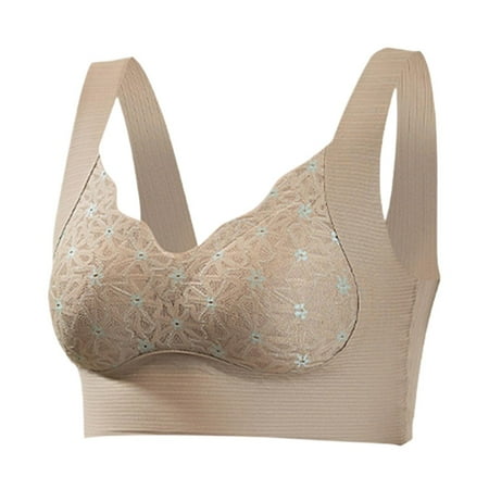 Up to 50% off HAPIMO Rollbacks Sports Bras for Women Elastic Lace Seamless Wireless Gathering Shockproof Athletic Vest Running Padded Bralette Cozy Stretch Workout Activewear Bra