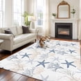 thumbnail image 2 of Summer Watercolor Style Area&nbsp;Rug 5x7ft Ocean Starfish Coral Non-Slip&nbsp;Washable Square&nbsp;Rugs Soft Felt Indoor Floor Mat for Bedroom Kitchen Living Room Bathroom, 2 of 9