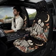 thumbnail image 2 of Xixirimido Car Seat Covers for Front Seats 5Pcs Car Accessories with Seat Belt Covers & Center Console Cover Universal Fit for SUVs,Vans,Trucks,Sedans, Skull Floral Moon Starry Night, 2 of 8