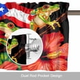 thumbnail image 6 of Puerto Rico Flag Valance Curtain Red Althea Floral Green Frog Black Background Window Valances Rod Pocket Short Curtains Window Treatments for Kitchen Bedroom Bathroom Laundry 54" x 18", 6 of 9