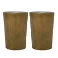 thumbnail image 2 of Noble House Bartram Metal Sunburst Side Tables, Set of 2, Brushed Antique Gold, 2 of 9
