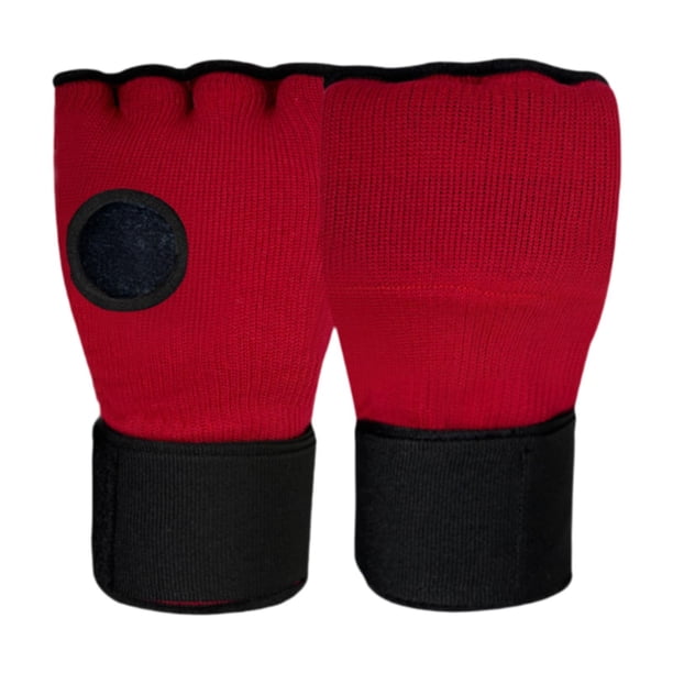 Vendas para manos de boxeo, guantes interiores acolchados, protección para manos, cómodas vendas para boxeo, correas de muñeca rápidas para ejercicio rojo oscuro