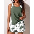 thumbnail image 4 of ZANKLEY Womens Print Tankini Swimsuits Two Piece Summer Bathing Suits Loose Sleeveless Tank Top and Shorts, 4 of 5