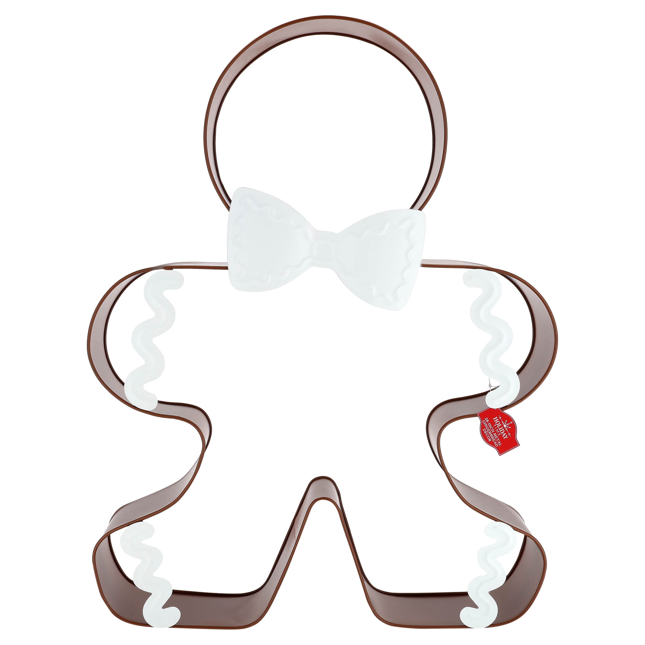 Metal Gingerbread Man Cookie Cutter Christmas Decoration, Brown, 28", by Holiday Time