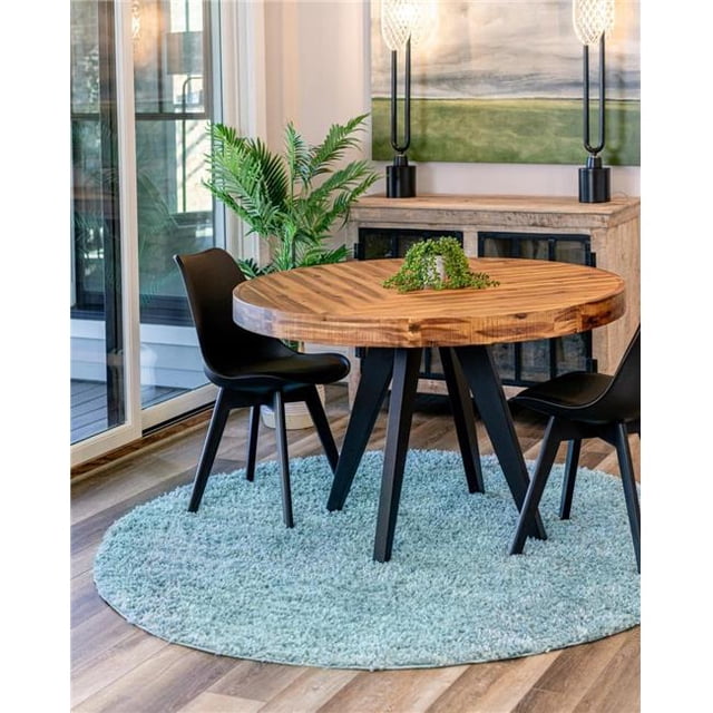 Unique Loom 3153349 10 x 10 Pi Davos Shag Tapis Rond&44; Aqua