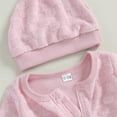 thumbnail image 5 of AherBiu Newborn Baby Girls Clothes Fleece Cotton Rompers Zip up Long Sleeve Onesie Sleepwear Jumpsuit, 5 of 7