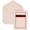JAM Paper Wedding Invitation Set, Large, 5 1/2 x 7 3/4, Red Border Set, Red Card with White Envelope, 100/pack