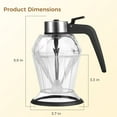 thumbnail image 6 of Honey Dispenser, Glass Syrup Dispenser for Pancakes, Elegant Diamond Shaped Honey Pot, Honey Jar with Stand Base, No Drip Sauce Dispenser for Edible Oil, Vinegar, Soy sauce, 6 of 7
