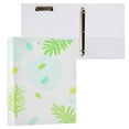 thumbnail image 3 of Pastel Leaf Silhouettes 12.4x10.6in PVC Round Ring Binder, D-Ring 3-Hole, Metal Clip, 200 Sheets, 3 of 10