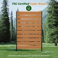 thumbnail image 5 of Modern Shade 5'x3' Natural Wood Privacy Fence Screen (1 Panel) - Outdoor Deck/Balcony Panel, Conceals Trash Cans/AC, 5 of 7