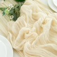 thumbnail image 3 of Camino de mesa beige, 90*300 cm, camino de mesa beige crema para bodas, cumpleaños, 3 of 5