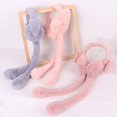 thumbnail image 4 of Weikingp Earmuffs Unisex Ear Moving Bunny Ear Cute Rabbit Warmers Winters/Outdoor Ear Up Headbands Earmuffs (Clearance) Pink Plush, 4 of 5