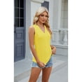 thumbnail image 4 of XCHQRTI Lace Flower Vneck Women Shirt Solid Color Blouses Sleeveless Hollow Casual Trendy Tshirt, 4 of 9