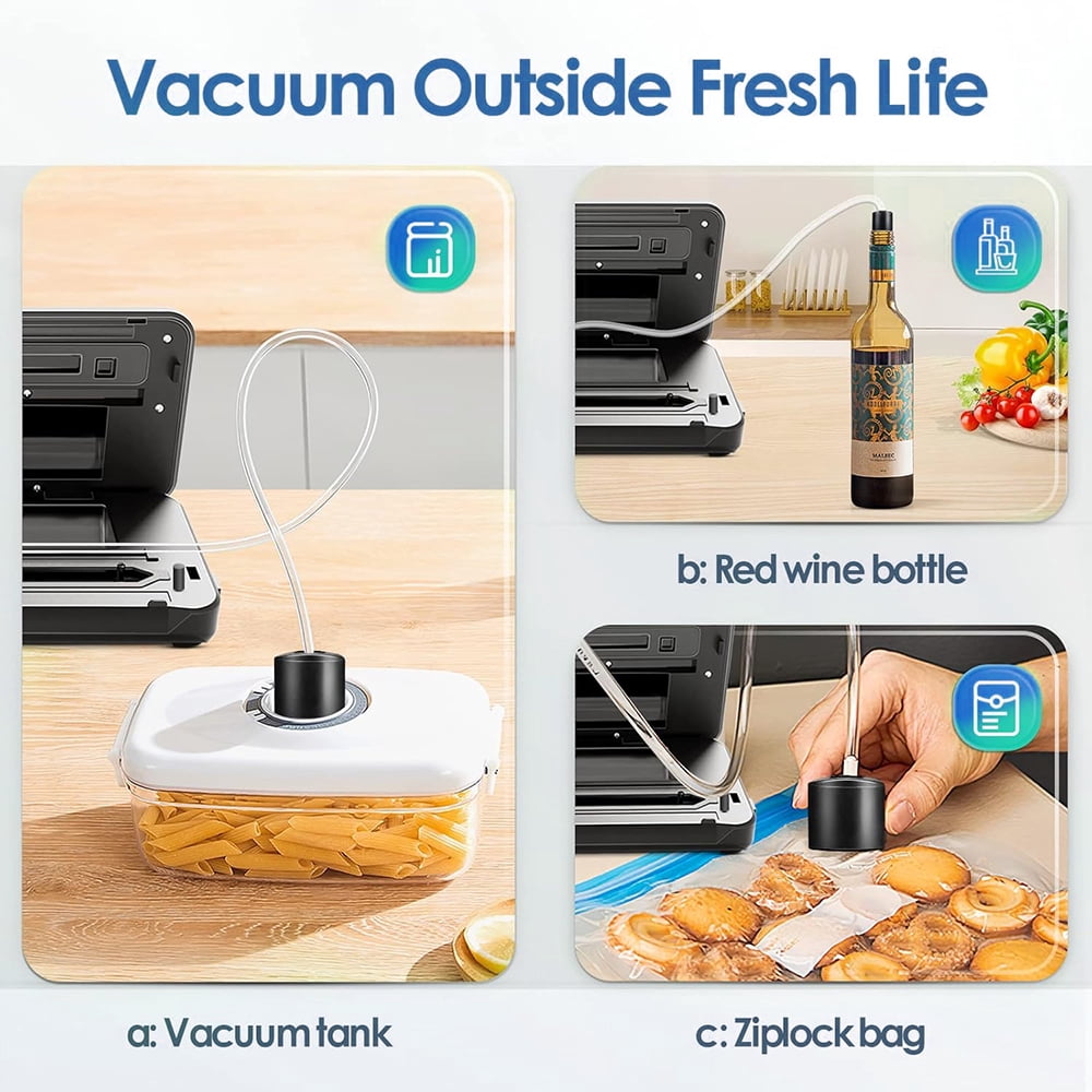 Vacuum Sealer Machine, 80Kpa Automatic Food Sealer with Multiple Modes,Built-in Cutter,2 Rolls of Vacuum Seal Bags Included