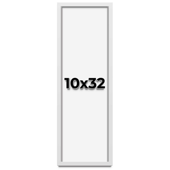 10x32 Shadow Box Frame White | 1 Inches Deep Real Wood Contemporary Shadowbox Display Frame | UV