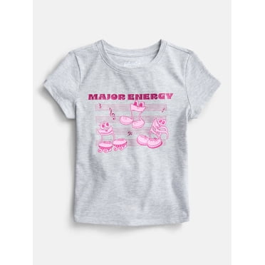 Wonder Nation Girls Embellished Graphic Tee with Short Sleeves, Sizes 4-18 & Plus