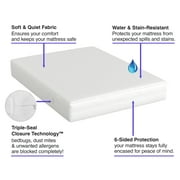 All-in-One Bed Bug Blocker Water Resistant Zippered Mattress Protector, Twin