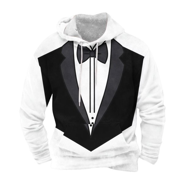 Sudadera con capucha para hombre, moda, bolsillos, manga larga, estampado navideño, sudadera con capucha, blusa para hombre, blusa de poliéster