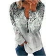thumbnail image 2 of AOOCHASLIY Women's Blouse Womens Fall Long Sleeve Loose Pullover Tops Casual Ladies Crewneck Sweatshirts, 2 of 5