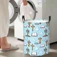 thumbnail image 5 of Lsque Happy Easte Pattern Laundry Hamper Basket, Tall Woven Rope Hamper Basket for Clothes, Lightweight Storage Basket, Collapsible Waterproof-Medium, 5 of 6