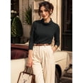 thumbnail image 4 of MOYIKO Mock Cowl Neck Long Sleeve Shirts for Women Casual Relaxed Loose Fit Pullover Shirt, 4 of 7