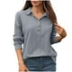 thumbnail image 3 of Sudadera con capucha para mujer,Blusa informal de manga larga para mujer, cuello redondo, botones delanteros, tela de imitación, ideal para el hogar y el uso diario, sopatenor, 3 of 8