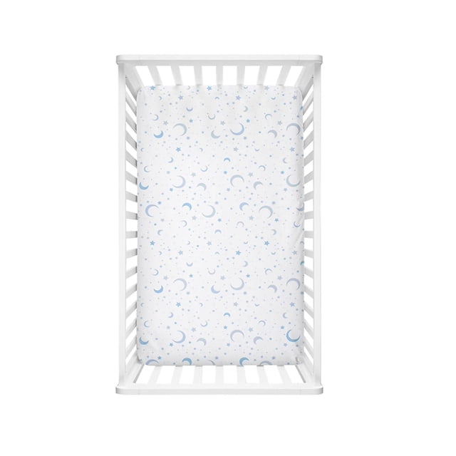 Juego Sábanas Cuna Bebé 3 Pzs Polo One Luna Azul 95x145cm