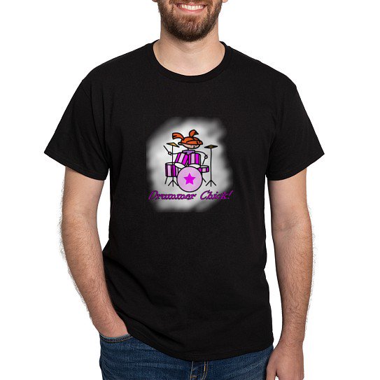 CafePress - Drummer Chick Dark T Shirt - Men's Classic Cotton T-Shirts