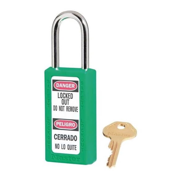 Master Lock Lockout Padlock,KA,Green,3"H,PK6 411KAS6GRN