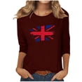 thumbnail image 1 of Blusas para Mujeres Casual 3/4 Manga Cuello Redondo Impreso Suelto, Mujer 3/4 Manga Tops Y Blusas para Diario, 1 of 4