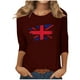 thumbnail image 1 of Blusas para Mujeres Casual 3/4 Manga Cuello Redondo Impreso Suelto, Mujer 3/4 Manga Tops Y Blusas para Diario, 1 of 4