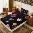 thumbnail image 2 of Manfei Botanical Flower Twin Fitted Sheet 2 Pieces,Spring Garden Bedding,1 Fitted Sheet and 1 Pillowcase, 2 of 4