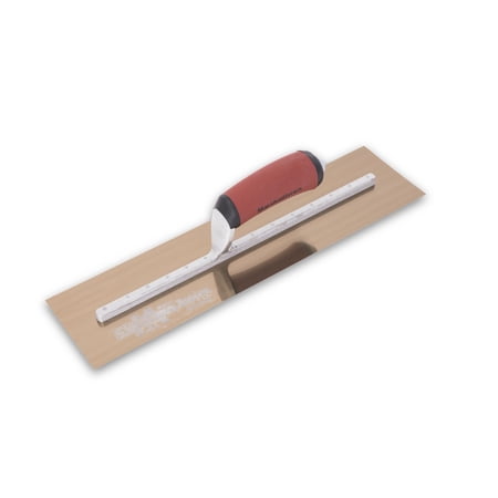 MARSHALLTOWN MXS81GSD 18 x 4 inch Golden Stainless Steel Finishing Trowel Curved DuraSoft Handle for Masonry Concrete Brick Laying