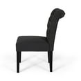 thumbnail image 4 of Noble House Broxton Indoor 37.50" Upholstered Dining Chairs, Set of 2, Gray, Matte Black, 4 of 5