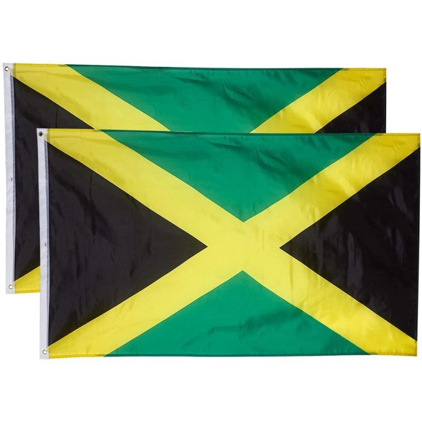 Jamaica Flags 2 Piece Outdoor 3x5 Feet Jamaica Flags Jamaican National Flag Banners Double Stitched Polyester Flags With Brass Grommets Walmart Com