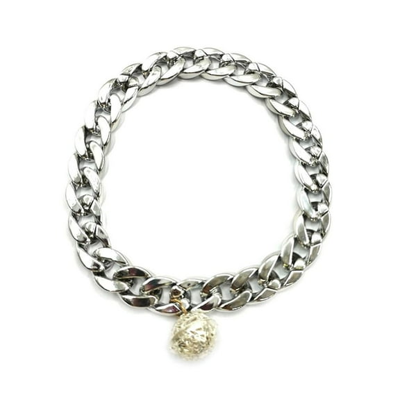 Fashion Dog Supplies Cat AccessoriesL Cuban Chain Bulldog Pitbull Collar Pet Necklace Dogs Collar SILVER 50CM